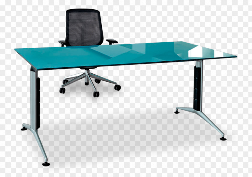 Glass Desk Steel Computer Office PNG