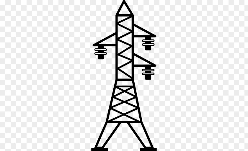 High Voltage Transmission Tower Electric Power Electricity Overhead Line PNG
