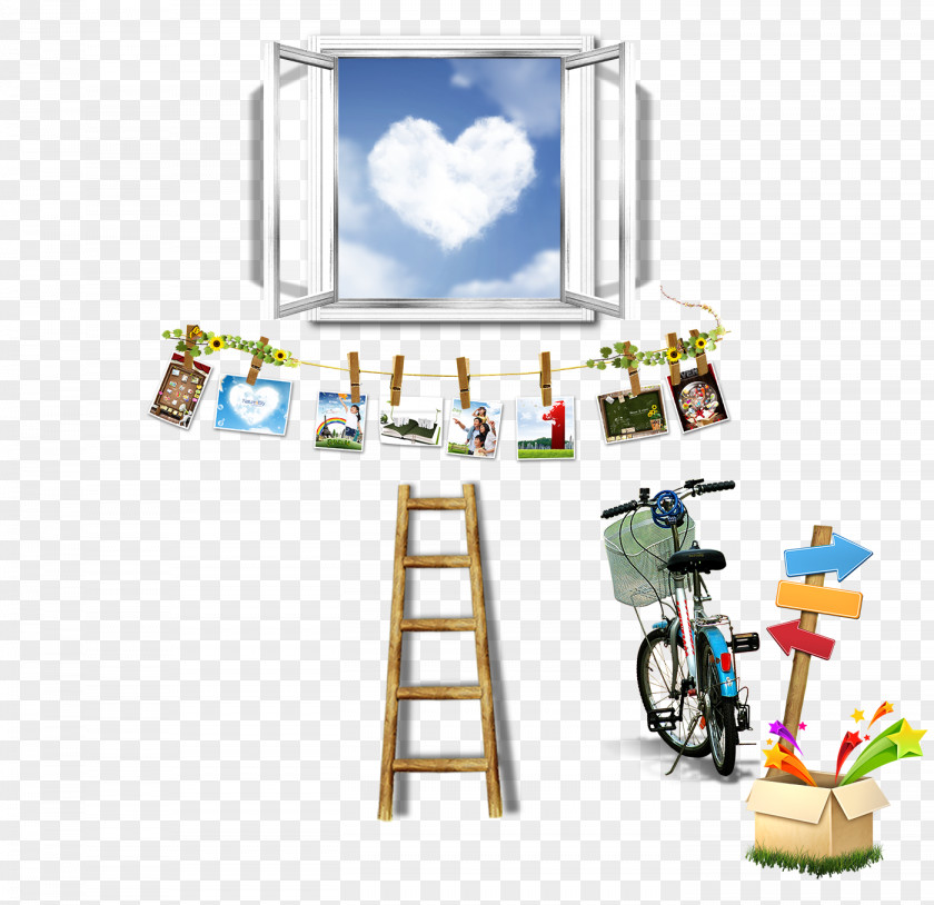 Window Ladder Heart Icon PNG
