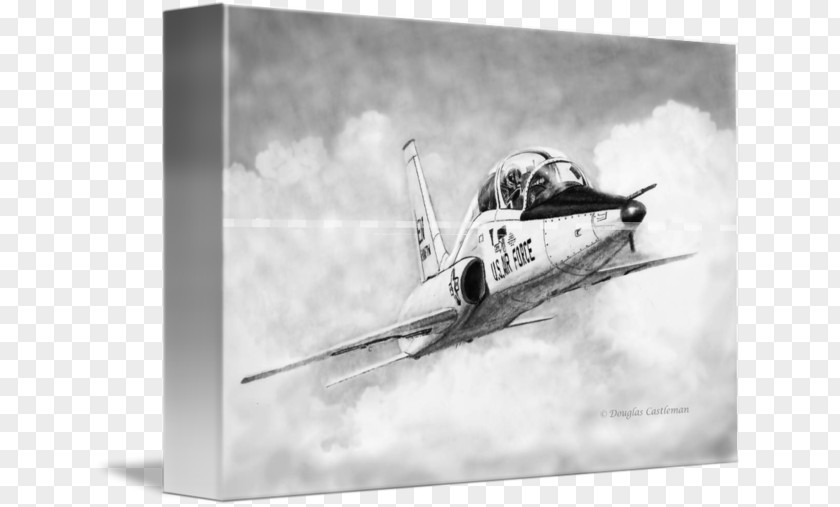 Aircraft Northrop T-38 Talon Drawing Aviation Canvas Print PNG
