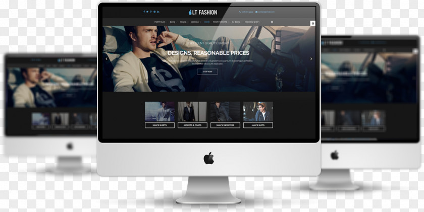 Fashion Theme Responsive Web Design Template Joomla Website Mockup PNG