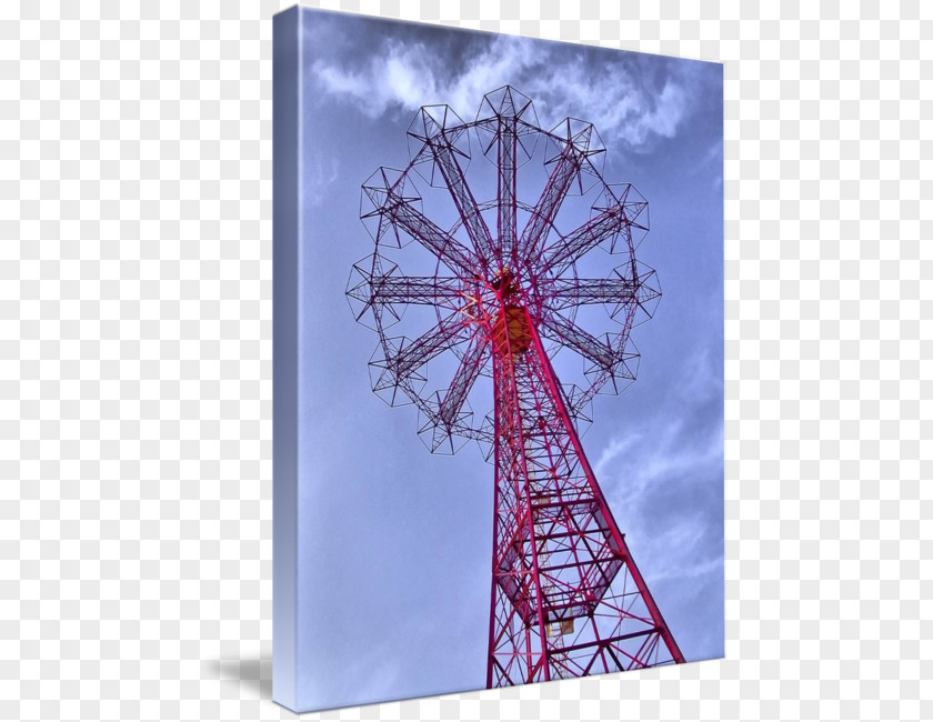 Parachute Jump Ferris Wheel Transmission Tower Electricity Amusement Park Public Utility PNG