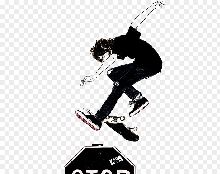 Skateboard Boy Drawing Art Skateboarding Illustration PNG