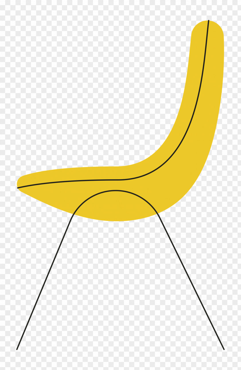 Yellow Line Chair Plant Geometry PNG
