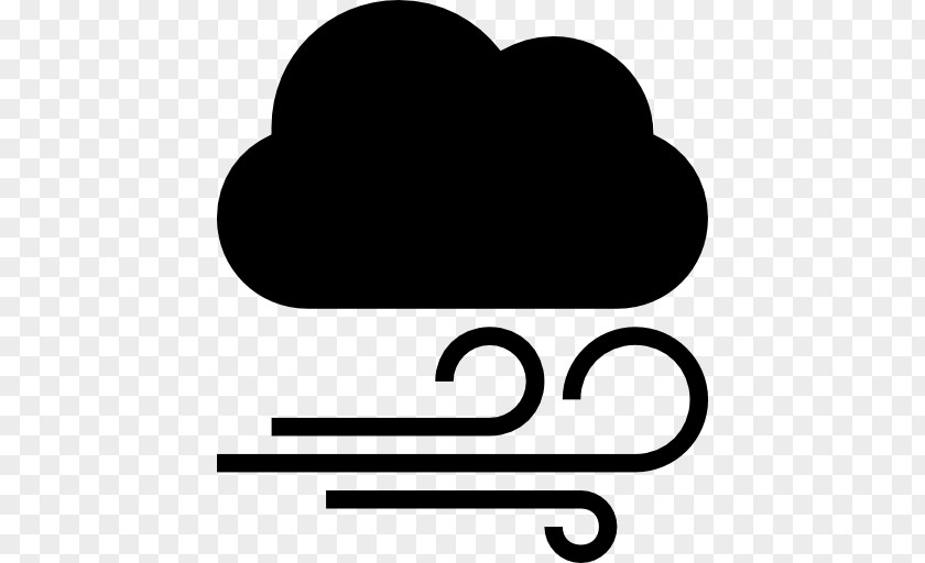 Blackandwhite Heart Cloud Wind Weather Symbol Rain PNG
