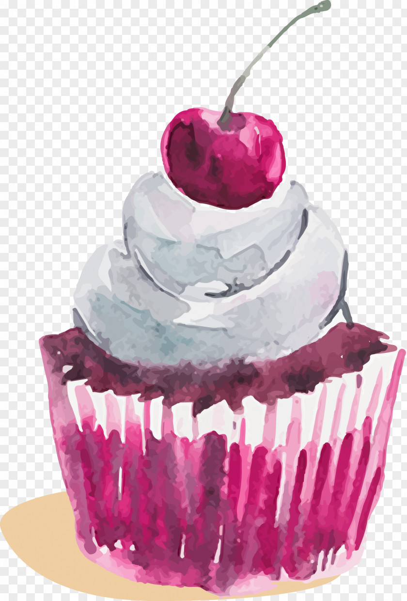 Cherry Cake Dessert Bakery Cupcake Icing Pastry PNG
