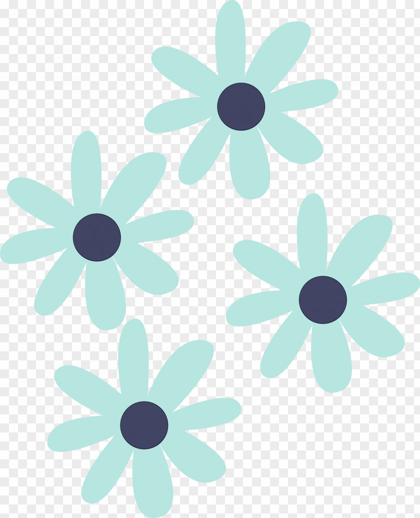 Flower Green Painting Line Pattern PNG