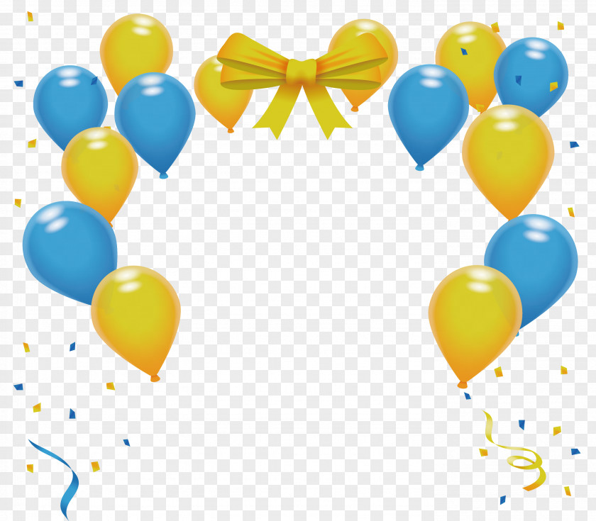 Yellow Blue Party Balloon PNG