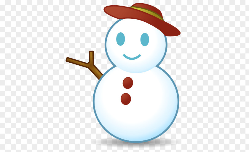 Snowy Winter Tree Snowman Smiley Emoji PNG