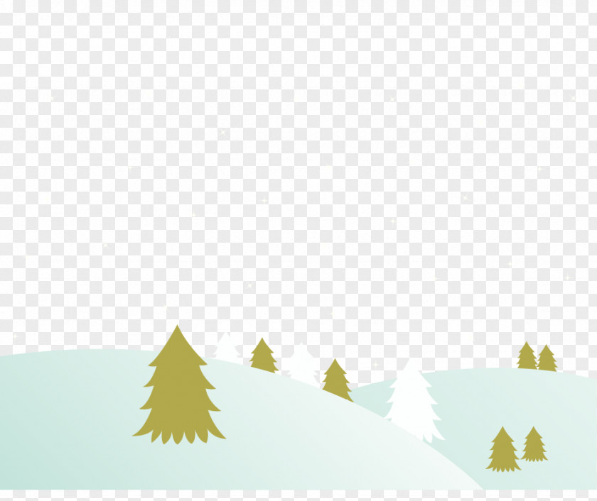 Vector Snow Winter Yellow Tree Pattern PNG
