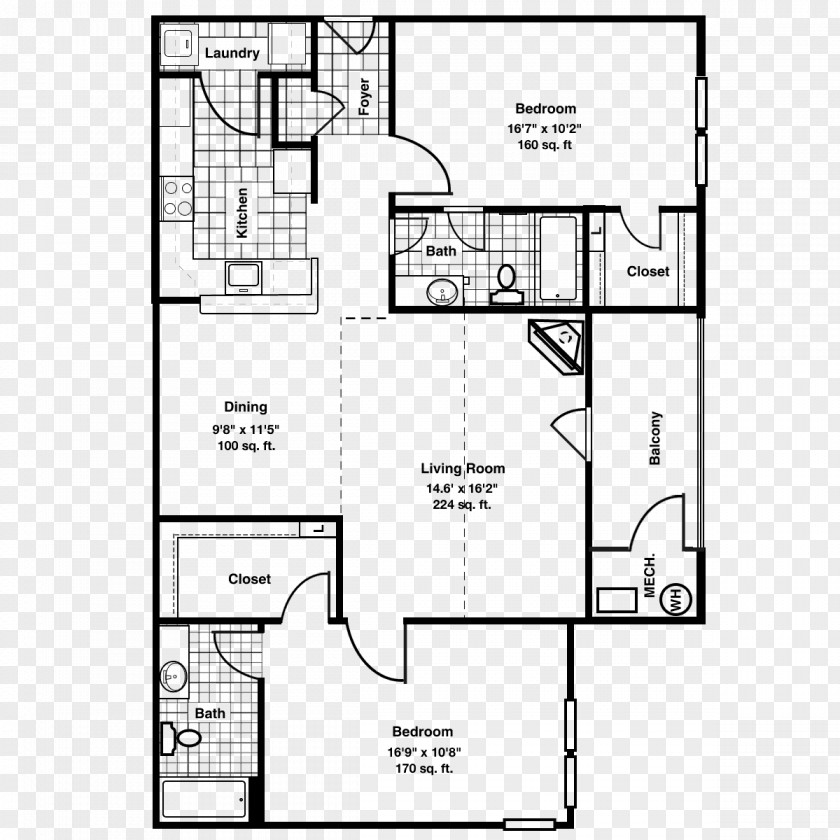 Apartment Equestrian Chesapeake Floor Plan Bedroom PNG