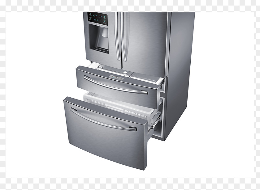 Freezer Refrigerator Samsung Electronics Stainless Steel Ice Makers PNG