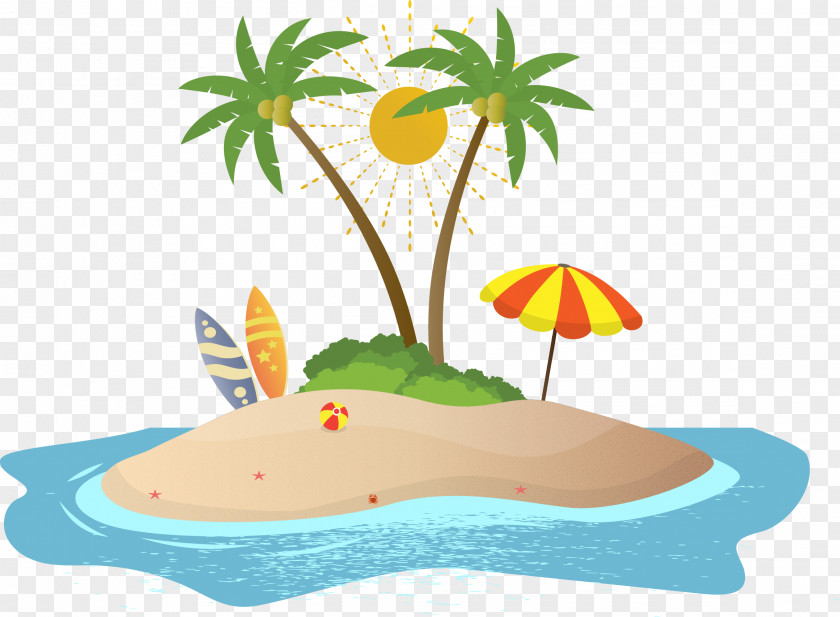 Vector Painted Island Drawing Illustration PNG