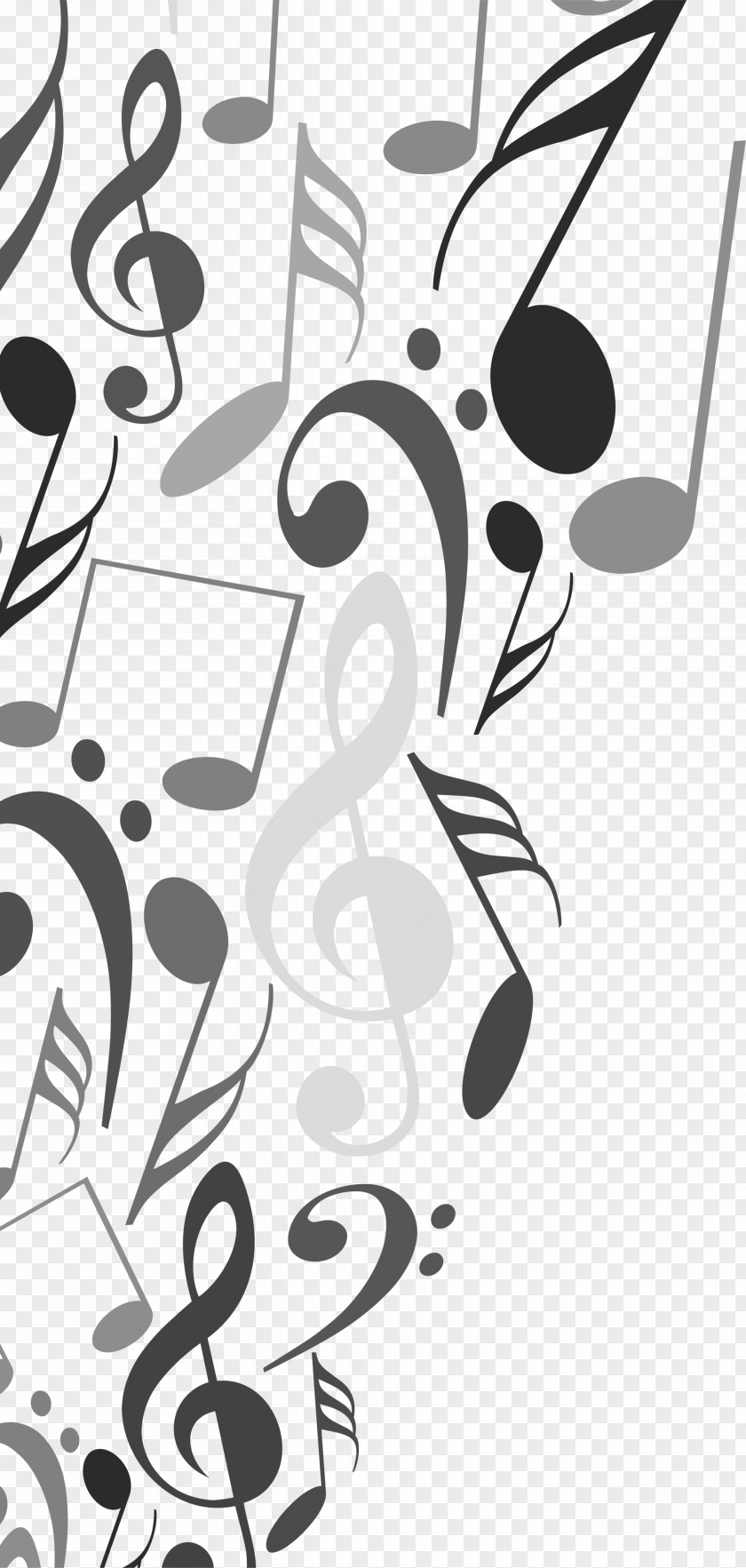 Background Music Illustration PNG music Illustration, Black notes background, G-clef and note print illustration clipart PNG