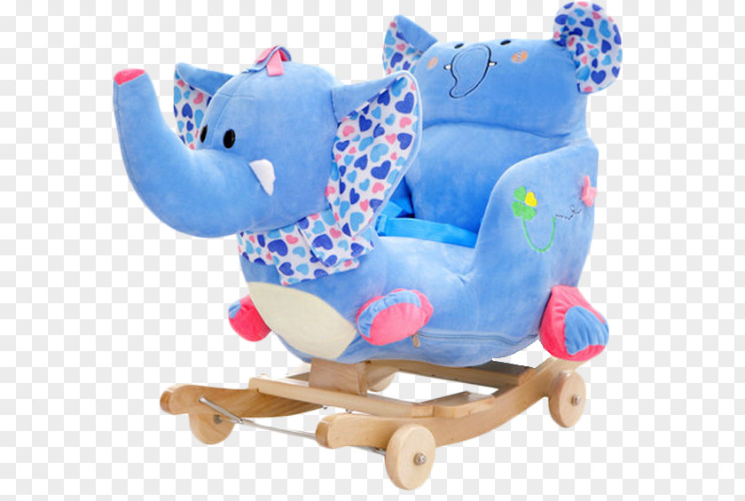Blue Elephant Shaking The Car Plush Stuffed Toy Child PNG