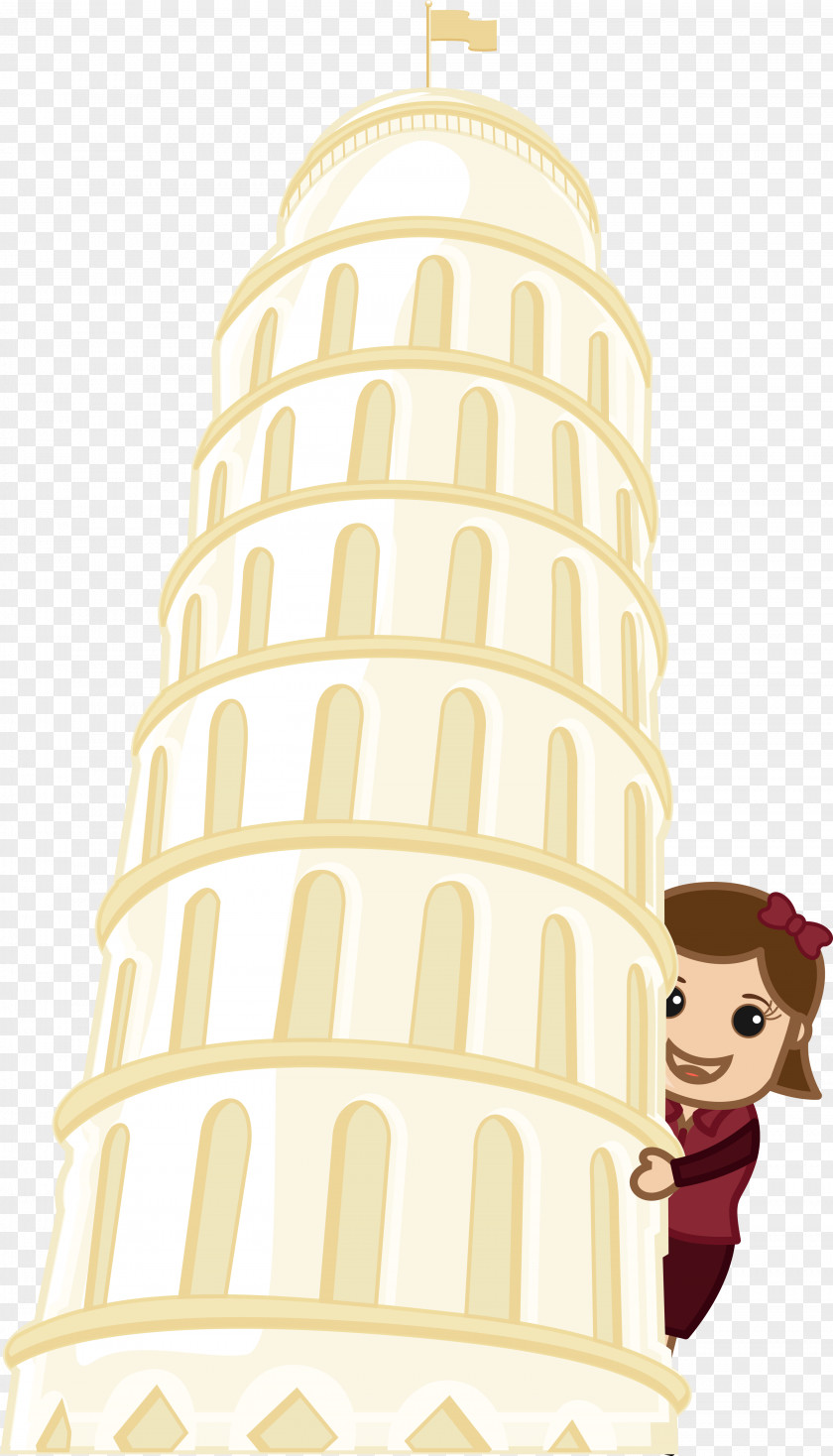 Handpainted Leaning Tower Of Pisa Product Design PNG