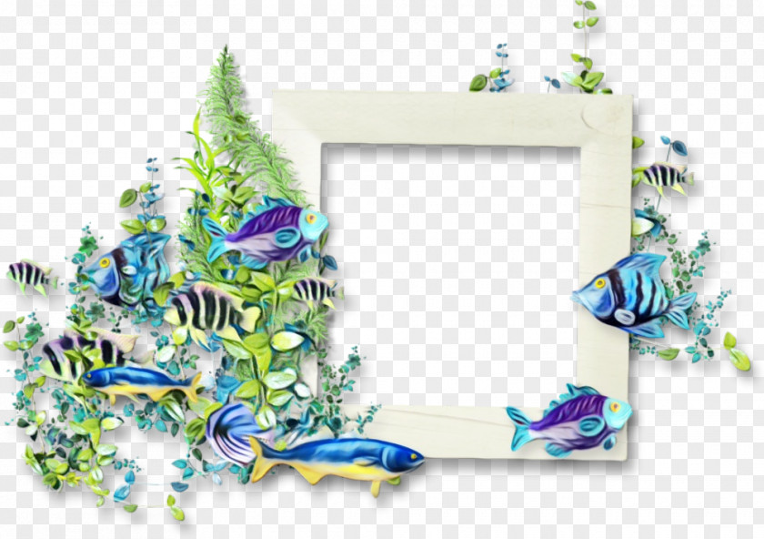 Picture Frame Plant Watercolor Background PNG