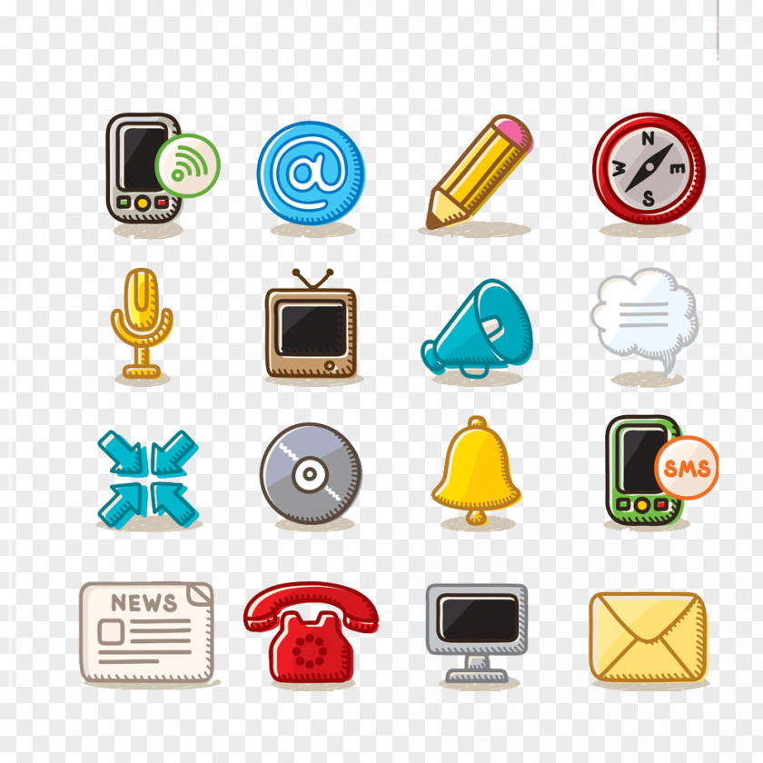 Cartoon Mobile Phone Logo Drawing Icon PNG