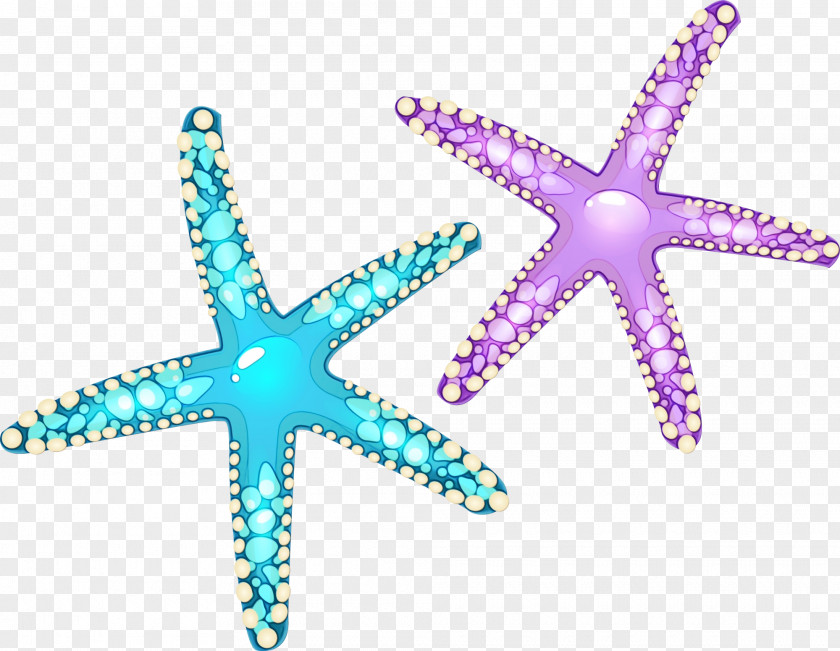 Purple Turquoise Star Drawing PNG