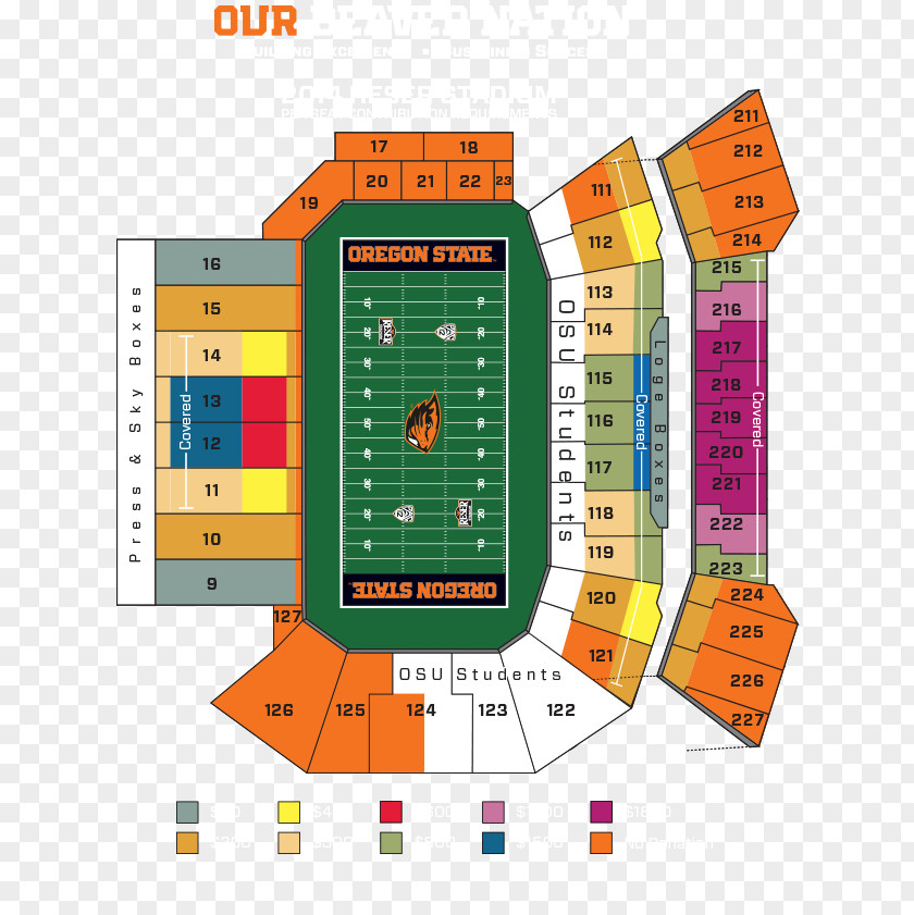 Reser Stadium Oregon State Beavers Football Ohio Seating Chart PNG