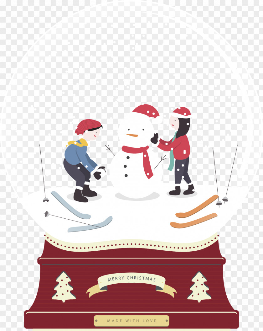 Vector Painted Snowman Computer Monitor Wallpaper PNG