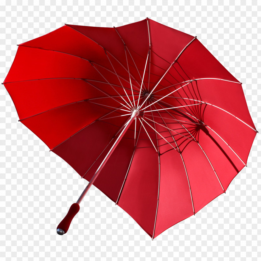 Red Umbrella Heart Rain Color PNG