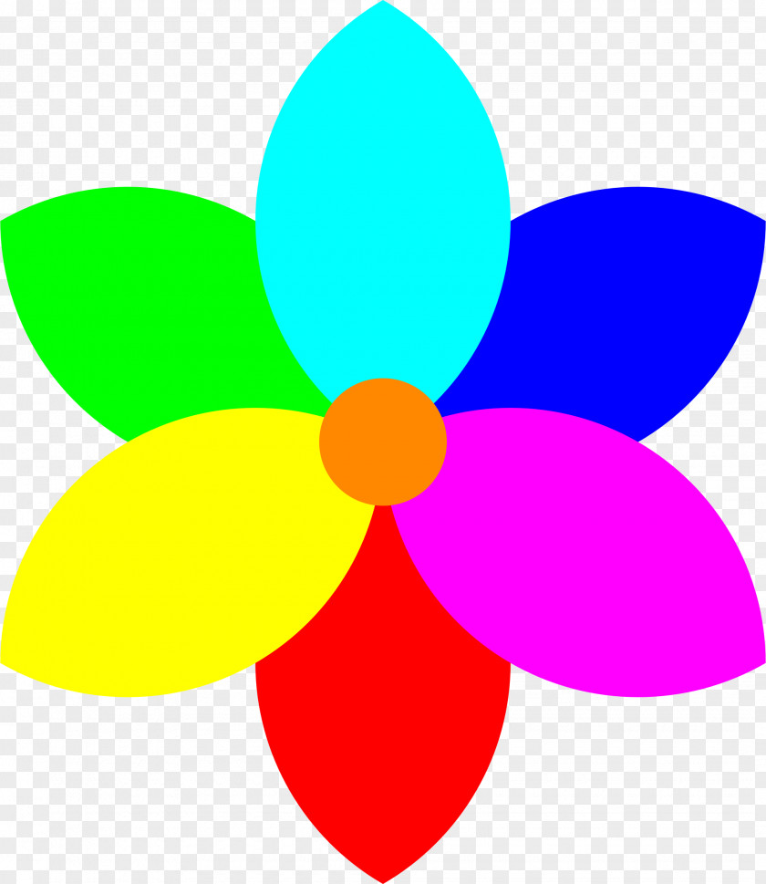 Seven Color Rainbow Petal Flower Football Clip Art PNG