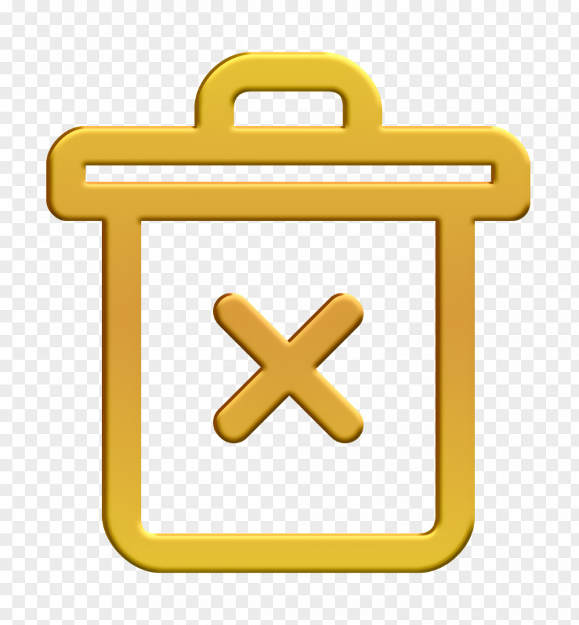 Symbol Yellow Can Icon Delete Remove PNG