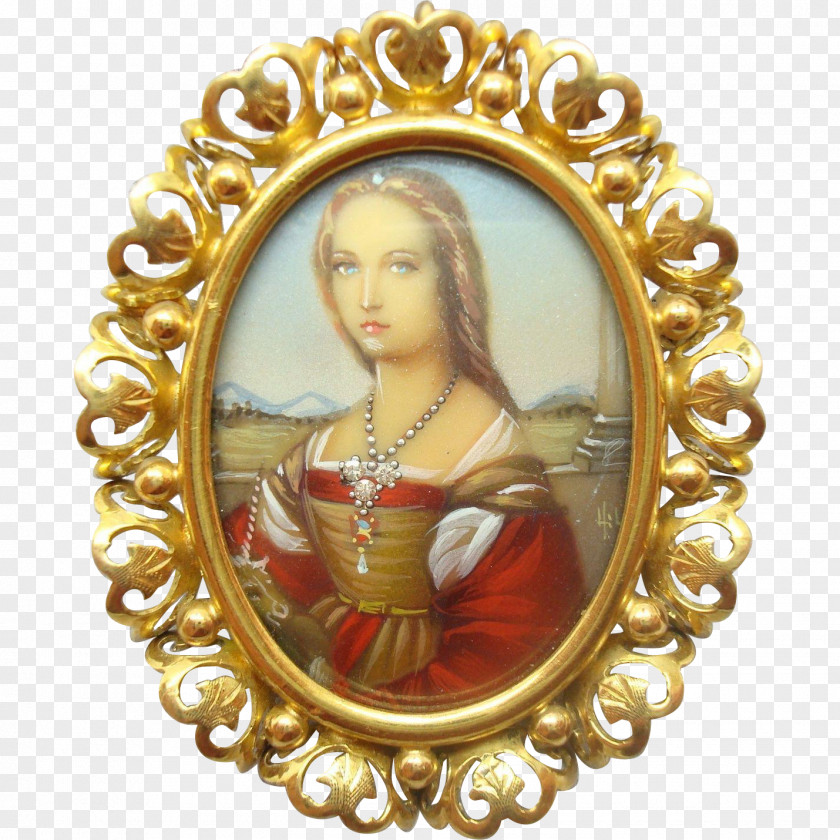 Hand-painted Woman Jewellery Locket Gold 01504 Picture Frames PNG