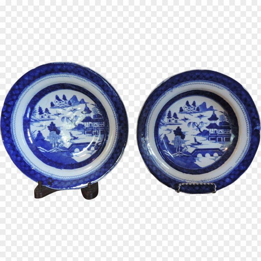 Plate Blue And White Pottery Tableware Ironstone China Porcelain PNG