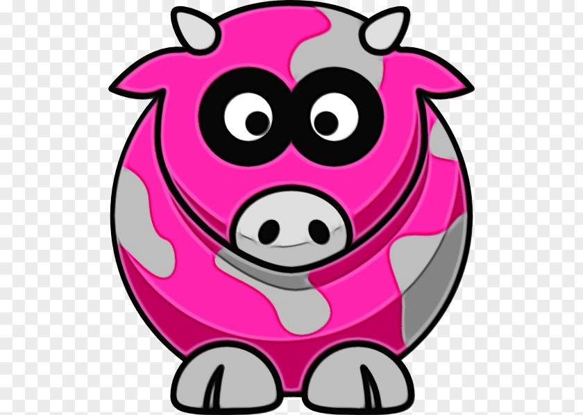 Smile Bovine Cartoon Pink Clip Art Snout Suidae PNG