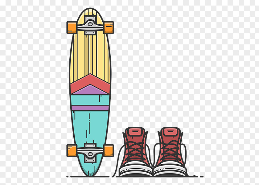 Skateboard Flat Design Illustration PNG