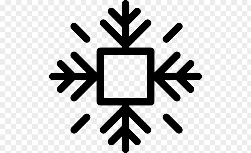 Snowflake Shape Square Line PNG