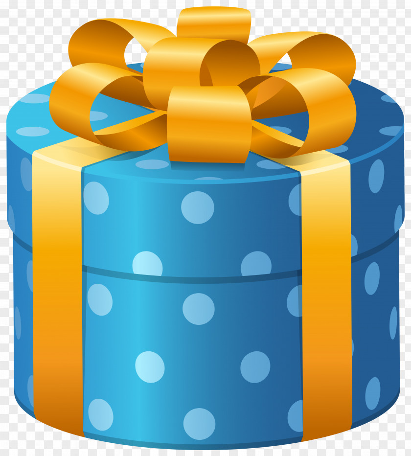 Blue Box Christmas Gift Clip Art PNG