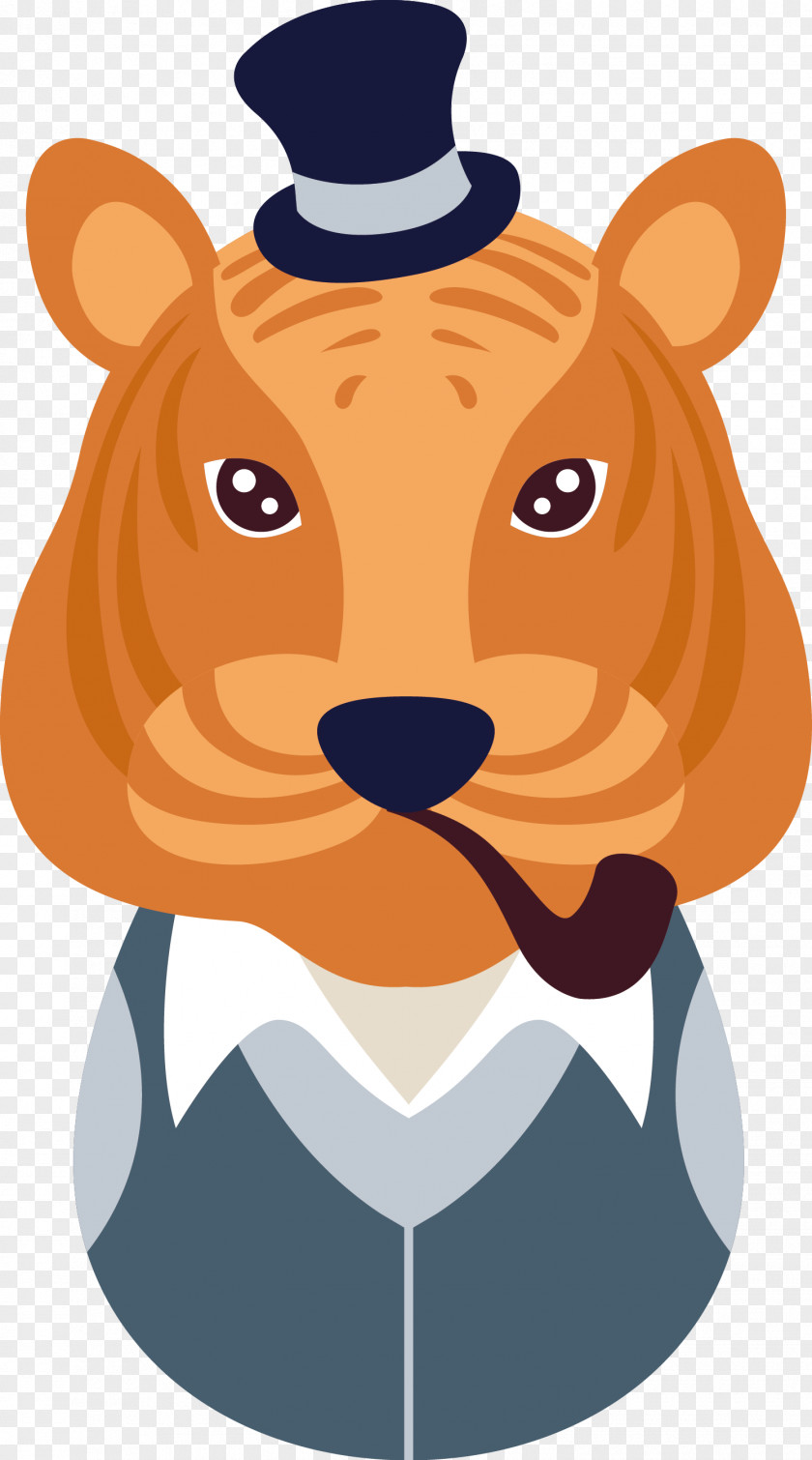 Creative Puppy Vector Tiger Whiskers Dog Illustration PNG