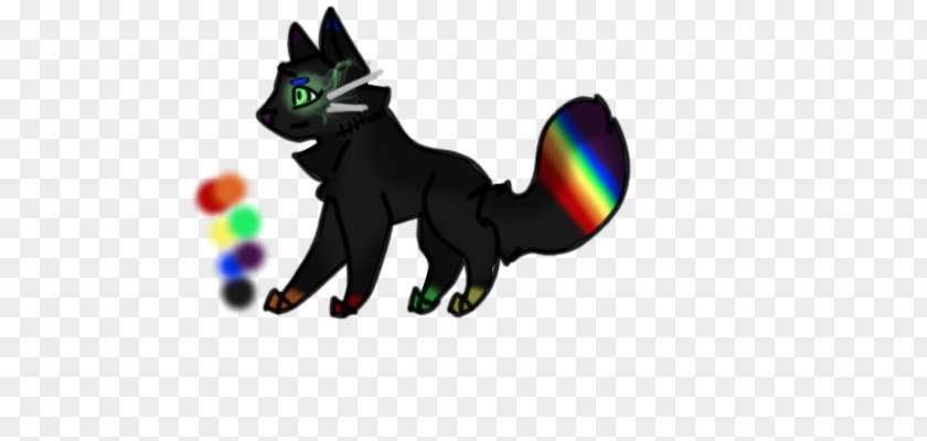 Rainbow Night Whiskers Kitten Black Cat Horse PNG