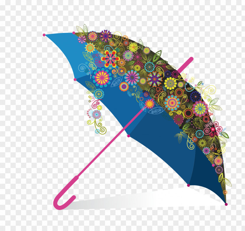 Vector Floral Umbrella Euclidean Adobe Illustrator Icon PNG
