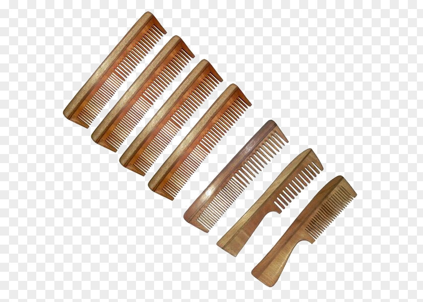 Wood Comb Hair Neem Tree Brush Scalp PNG