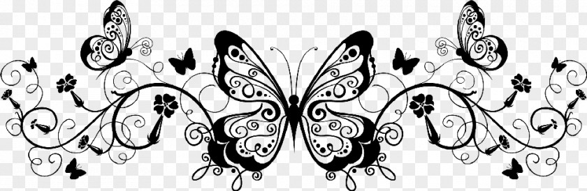 Butterfly Black And White Wedding Invitation Clip Art PNG