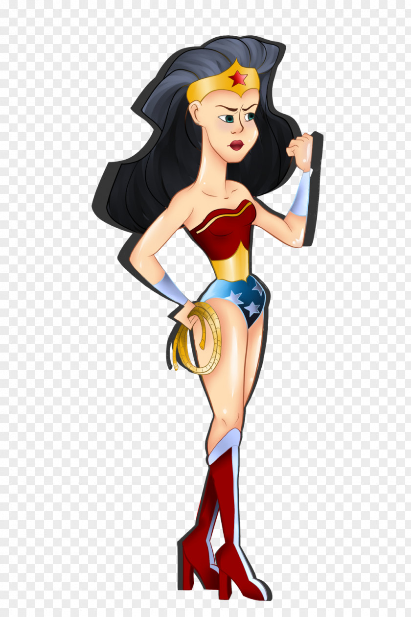 Wonder Woman Cartoon Figurine PNG