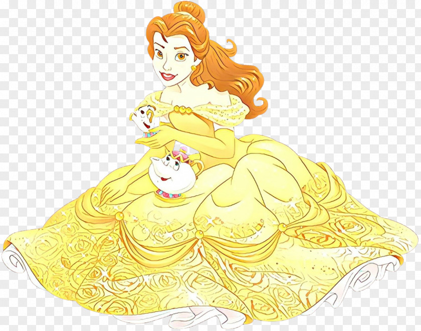 Animation Fashion Illustration Yellow Costume Design Cartoon Clip Art Dress PNG