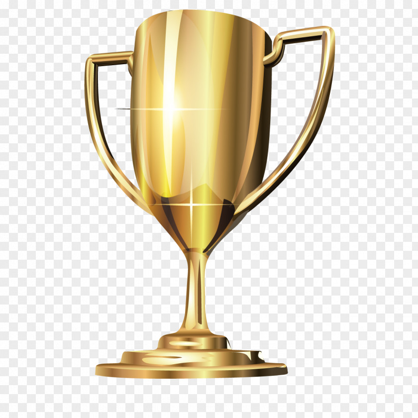 Beautifully Golden Trophy Gold Medal Award Clip Art PNG