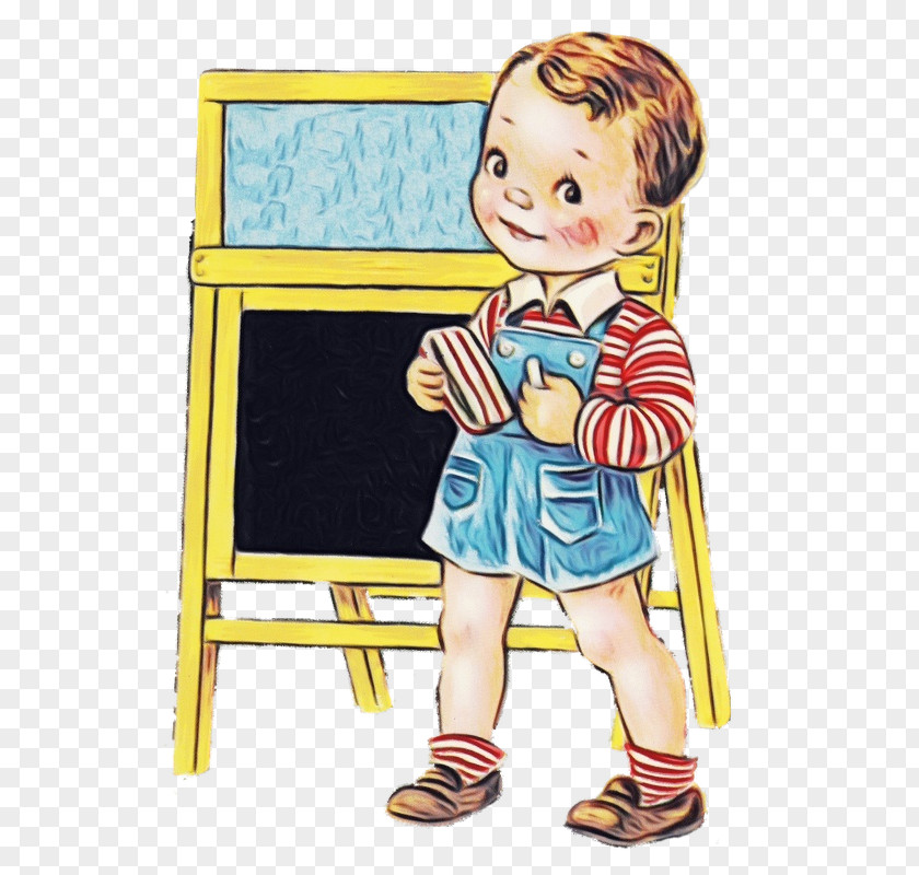 Cartoon Child Toddler Blackboard Play PNG