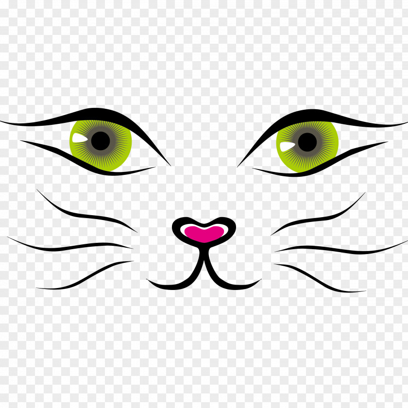 Cute Cat Face Vector Material Cartoon Clip Art PNG