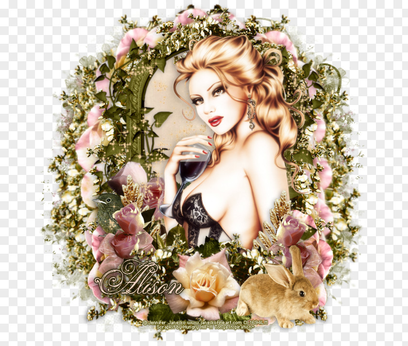 Design Floral Photomontage Character PNG