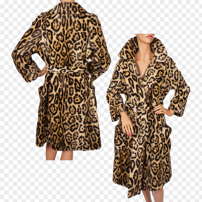 Leopard Print Coat Fur Clothing Robe PNG
