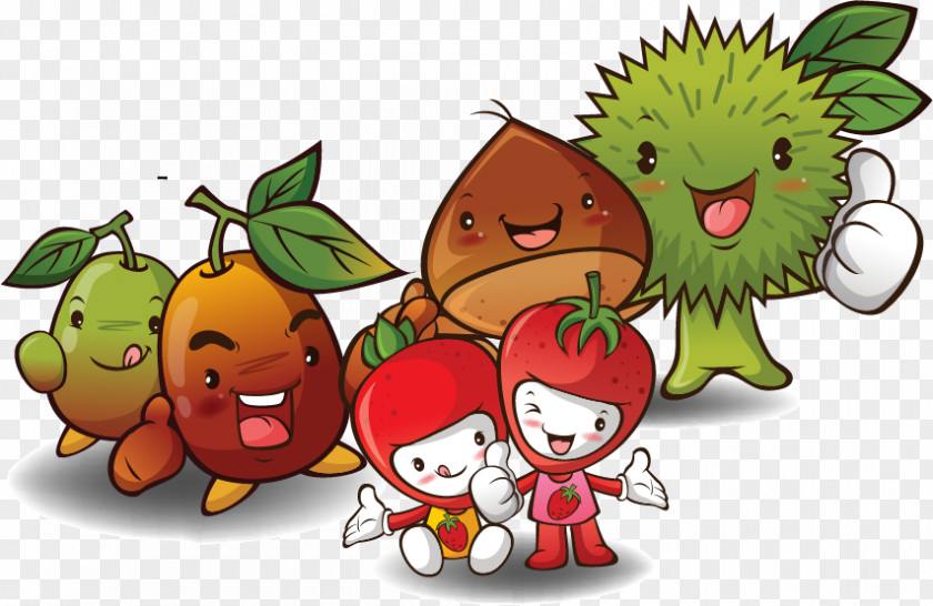 Strawberry Fruit Cartoon Cute Face Chestnut Clip Art PNG