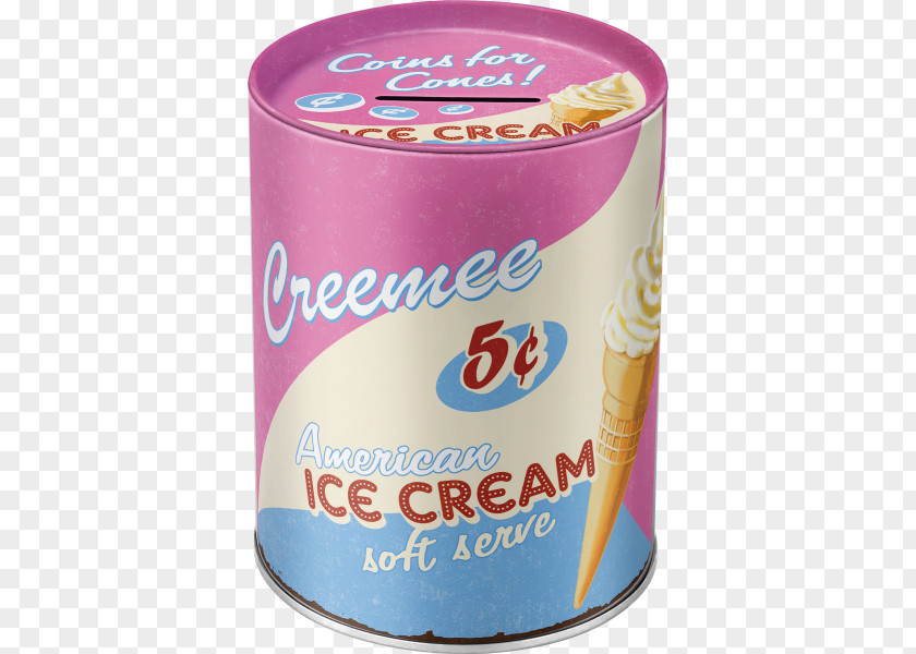 Ice Cream Piggy Bank Food Tin Can Sparbössa PNG