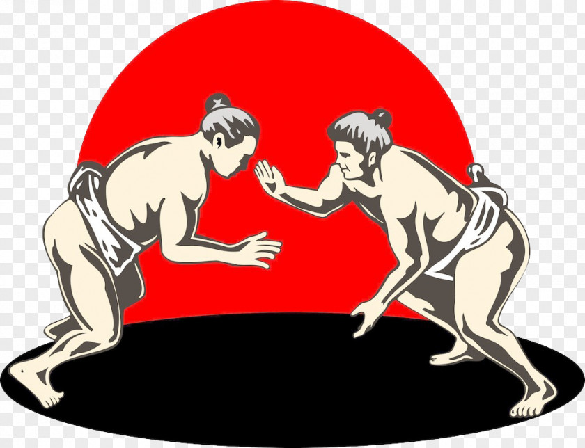 Japanese Cartoon Photo Athletes Japan Sumo Rikishi Wrestling Clip Art PNG