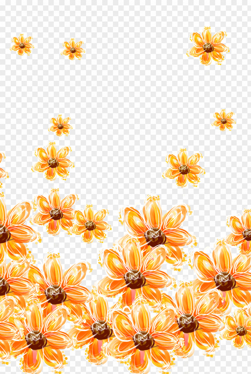 Yellow Painted Flower PNG